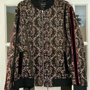 INC International Concepts Black and Gold Bomber Jacket